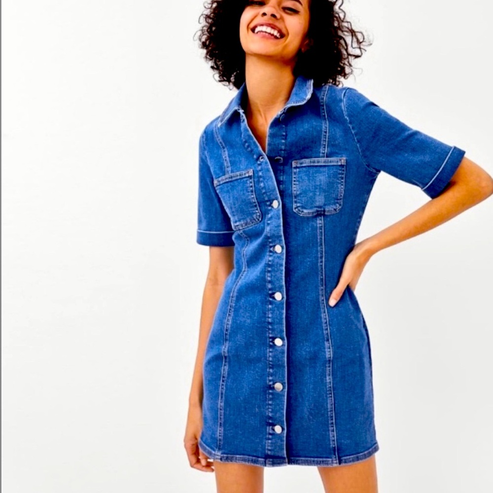 Zara Trafaluc Collection Denim Dress
